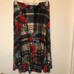 Pretty striped floral modest skirt